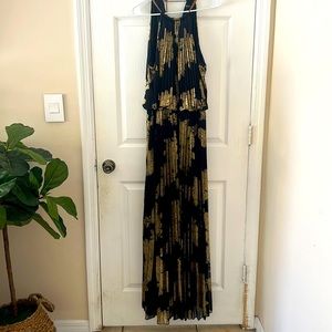 Long Black & Gold maxi dress Size 14